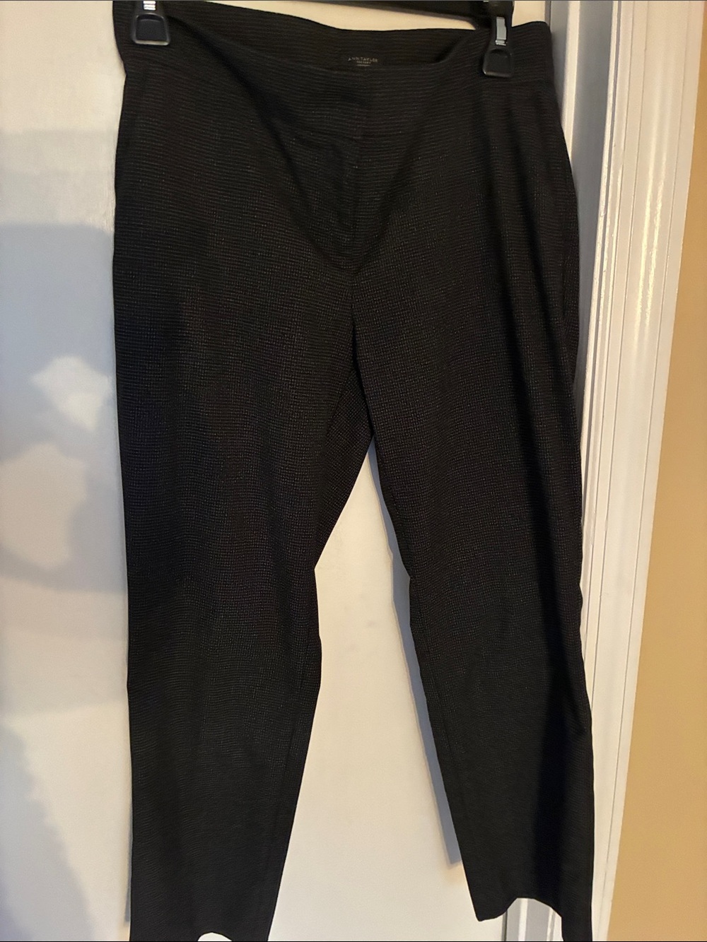 Ann Taylor Black Straight-Leg Ponte Pants
